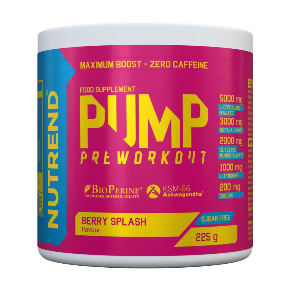 Передтренувальний комплекс Nutrend Pump Pre-Workout Ягідний сплекс, в порошку, 225 г
